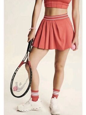 NWT Free People Movement Round Robin Cayenne Red Tennis Skirt